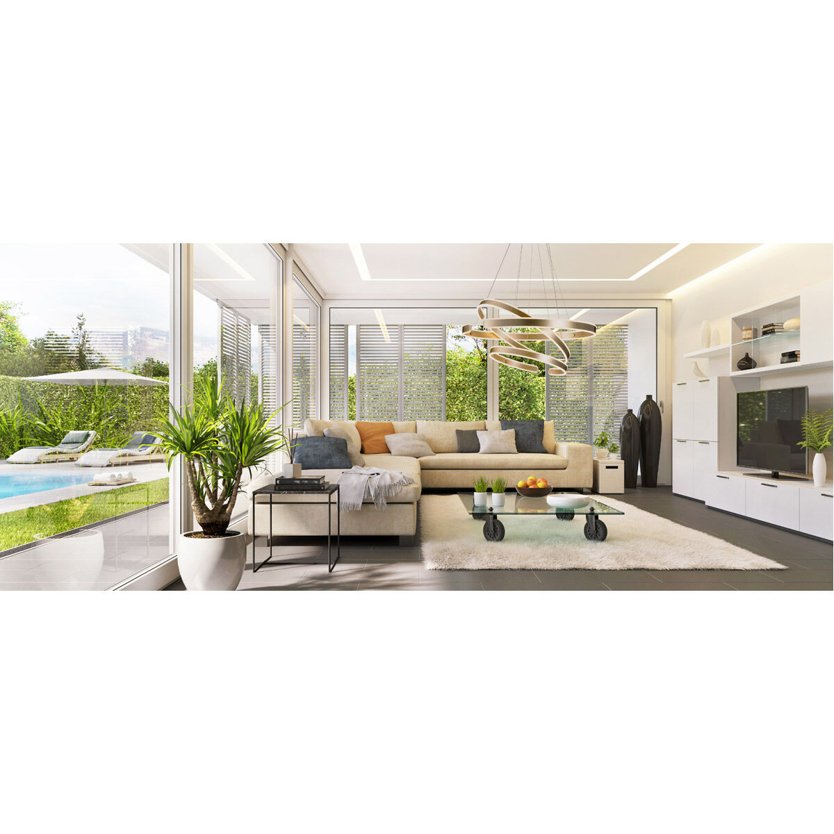 Gianni 3 Light 39 inch Brushed Champagne Chandelier Ceiling Light